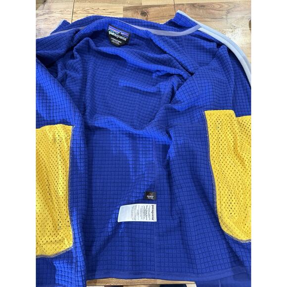 Patagonia R Series Full Zip Blue Grid Fleece Jacket Womens Size Large - Picture 9 of 10